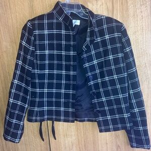Petite Sophisticate Black Plaid Jacket